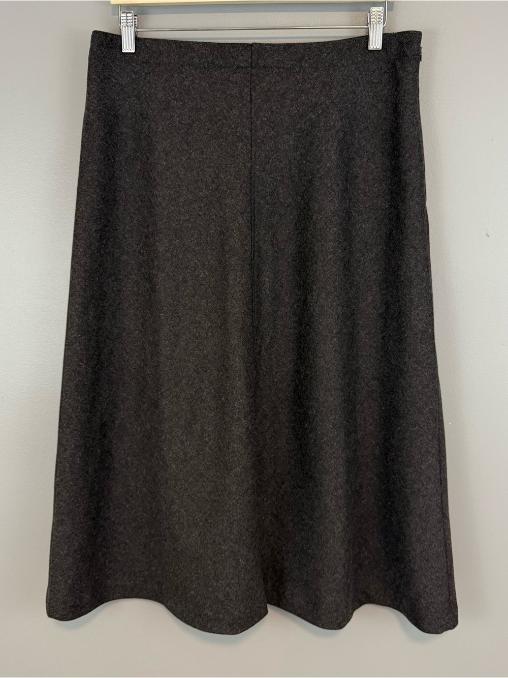 Gap A-Line Midi Skirt Size 12 Wool Blend Charcoal Brown Lined Vintage Y2K
